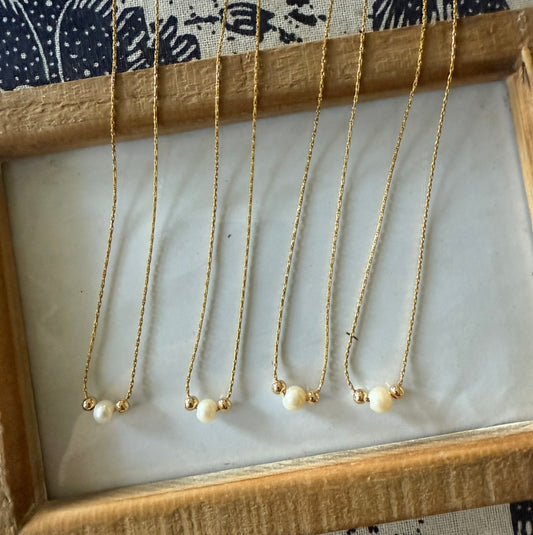 Floating Single Pearl Necklace