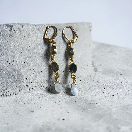 Labradorite & Moonstone Earrings