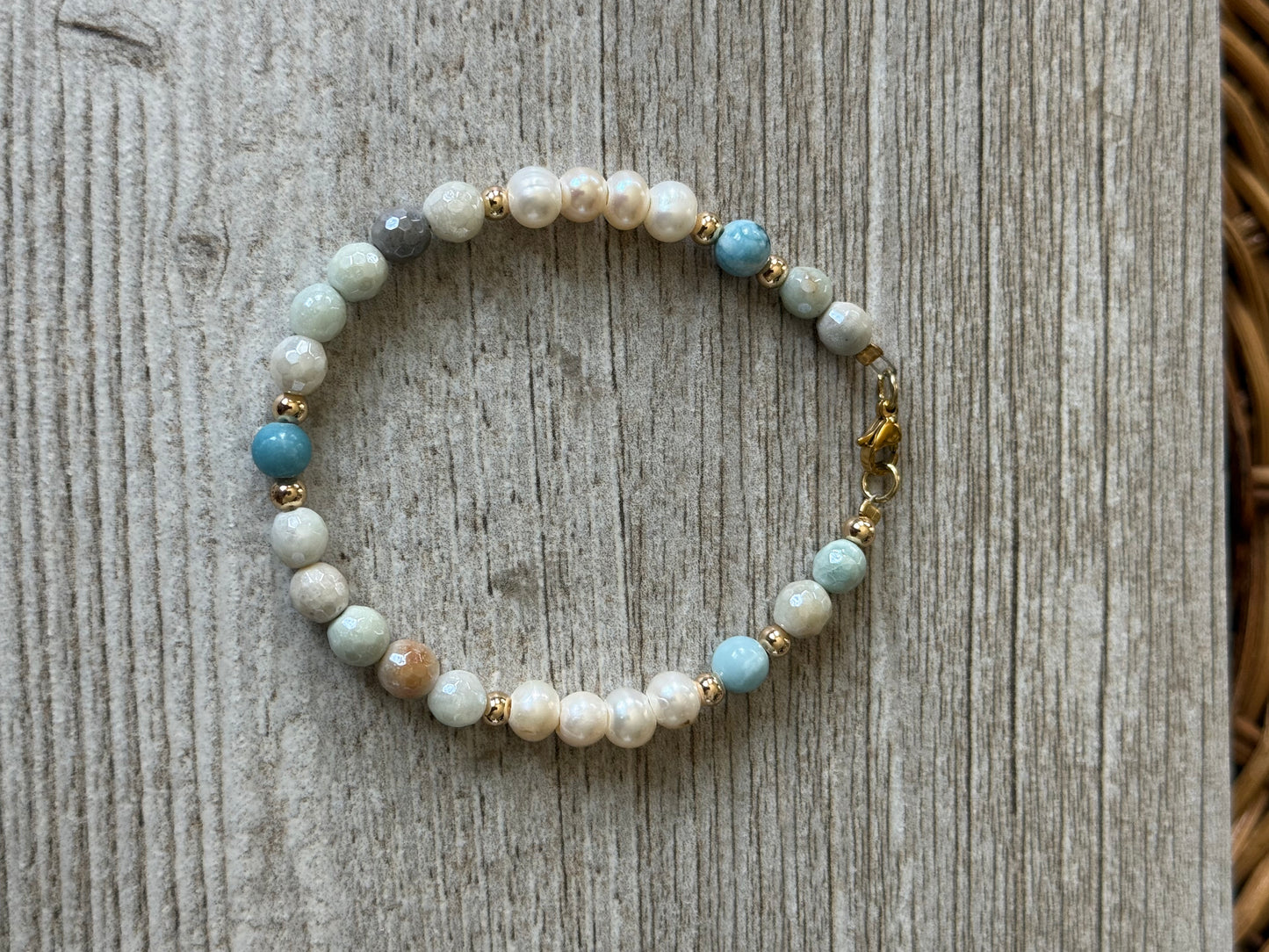 Amazionite & Pearl Bracelet